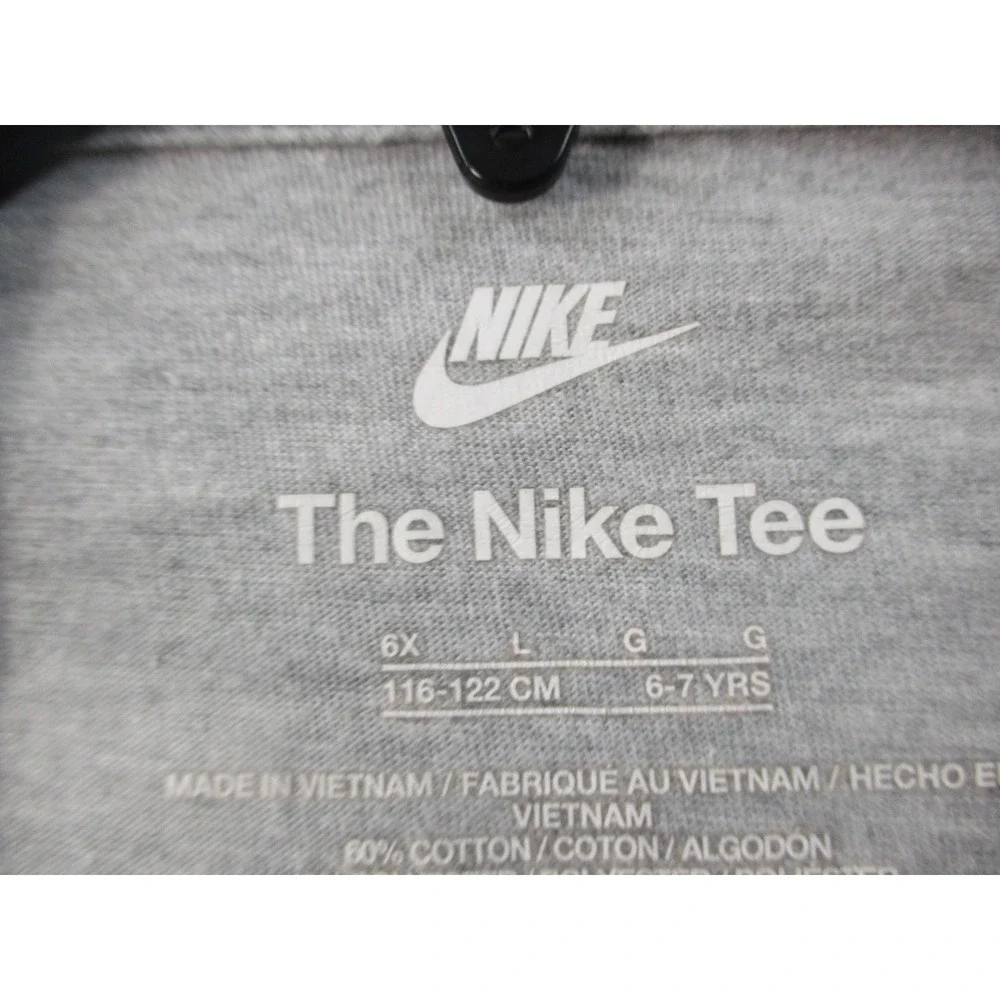 Nike Girls Muscle Tee Grey Watercolor Graphic Logo Sleeveless Shirt Size 6X 0644